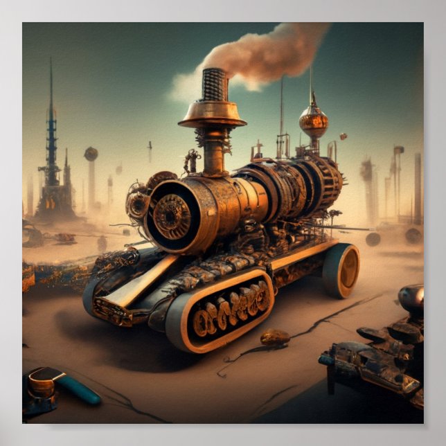 Cyber Steam Tåg Poster (Framsidan)