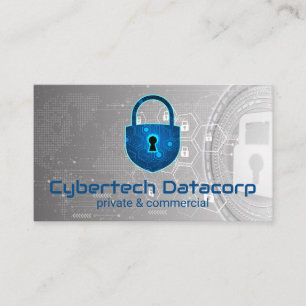 Cyber Tech Padlock-Logotyp Säkerhet Visitkort