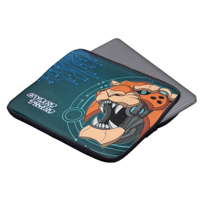 Cyber Tiger | 13-tums Laptop sleeve-bag Fodral (Framsida topp)