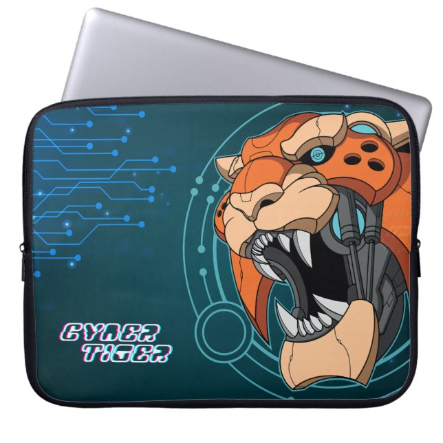 Cyber Tiger | 15-tums Laptop sleeve-bag Fodral (Framsidan)