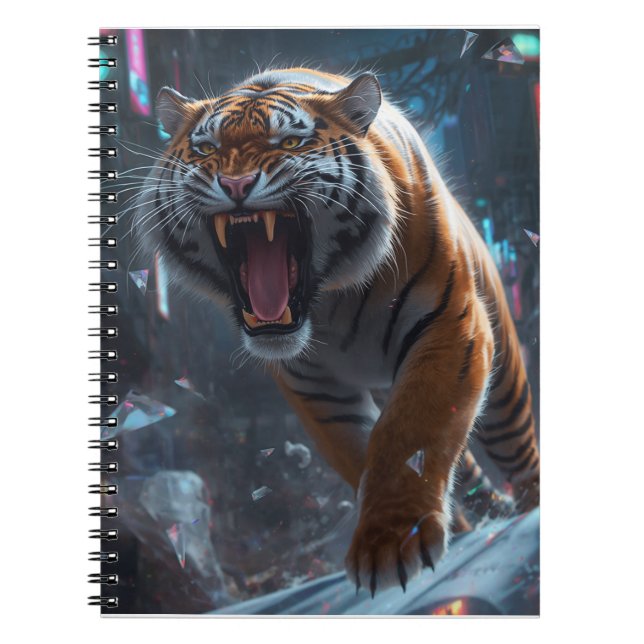 Cyber Tiger Ryter Väggkonst Anteckningsbok (Framsidan)