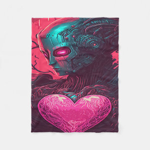 "Cyber Valentine" design för cybernetiska kvinnor Fleecefilt