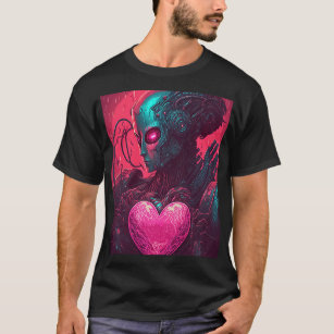 "Cyber Valentine" design för cybernetiska kvinnor T Shirt