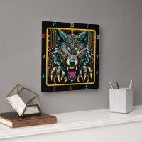 Cyber Varg Electric Neon Färg Art