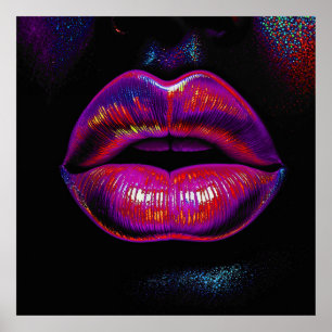 Cyber Venus Läppar - färglöst Läppar Porträtt Poster