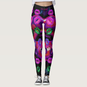 Cyber Venus Läppar - Kyss mig Quick. Multiplicerad Leggings