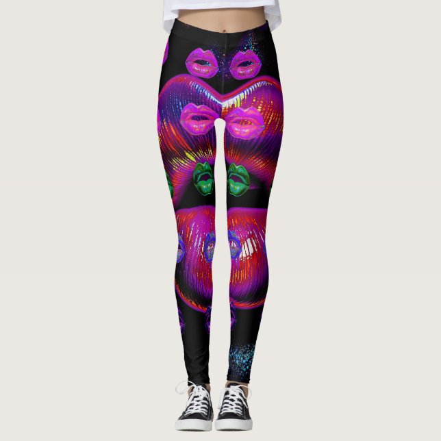 Cyber Venus Lips  - My Lips R 4 U. Multiplicerad.  Leggings (Framsida)