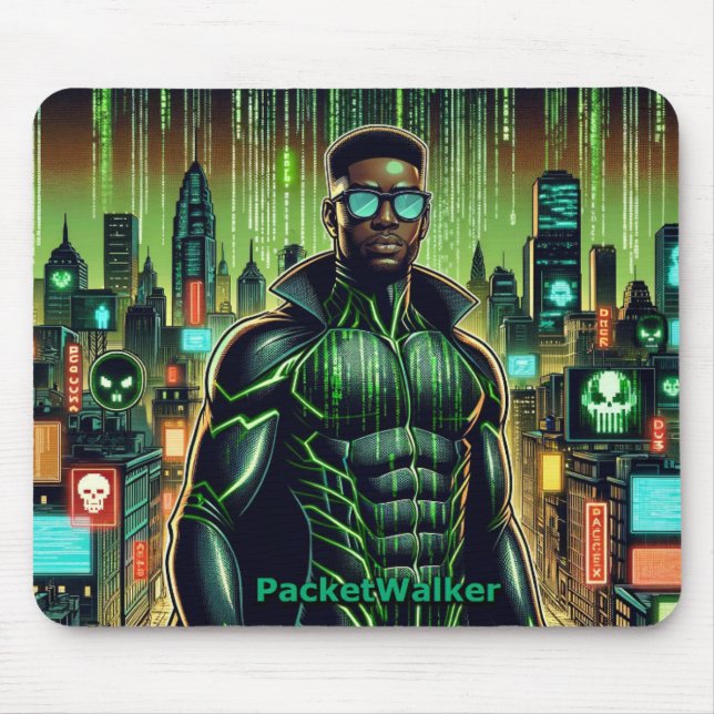 Cyber Warrior Anpassningsbar Mousepad Musmatta (Framsidan)