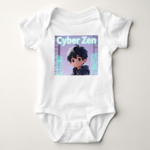 Cyber Zen 3D Anime Pojke Futuristisk Baby Bodysuit T Shirt