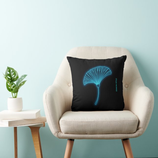 Cyber Zen Neon Ginkgo Kudde - Personlig Est. År (Stol)