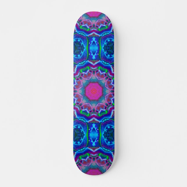 Cyberdelic KaleidoscopeSkateboard Old School Skateboard Bräda 21,6 Cm (Framsida)