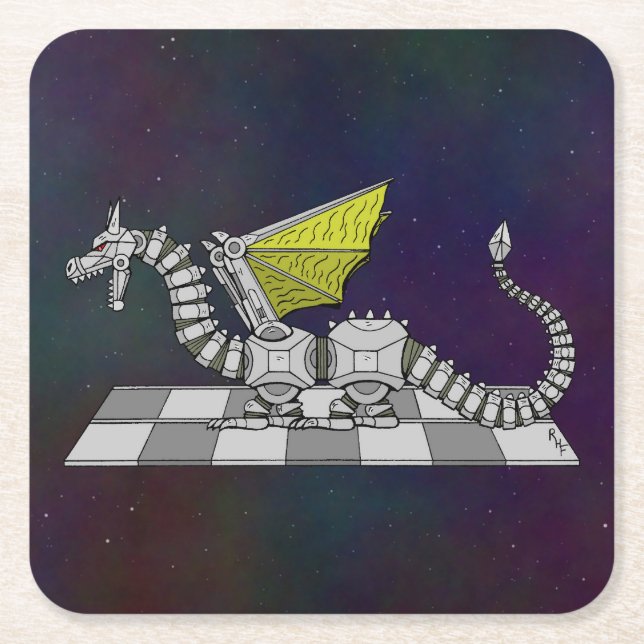 Cyberdragon Underlägg Papper Kvadrat (Framsidan)