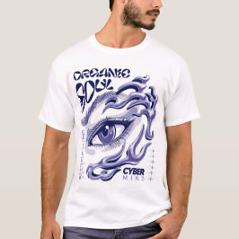Cyberfantasi Öga med Flytande Vågor T Shirt