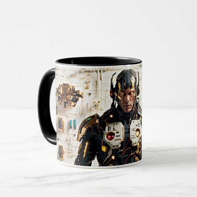 Cyberkonst: Android Illustration Mugg (Framsida vänster)
