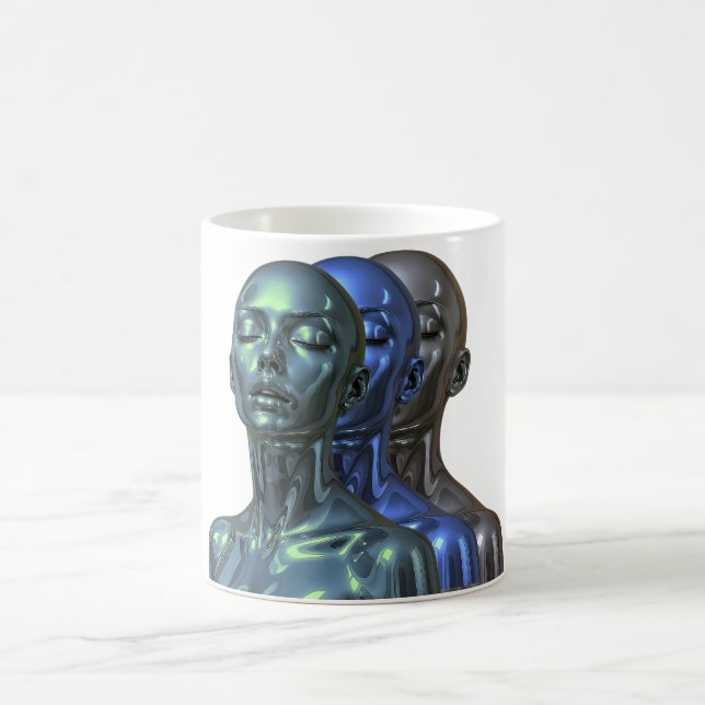 Cyberkvinnor i rad kaffemugg (Center)