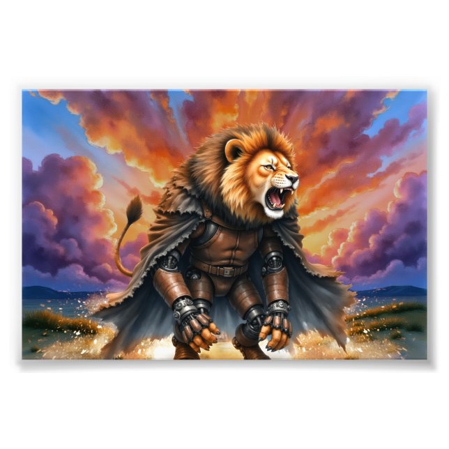 Cyberlejonet från ödemarkerna  fototryck (Framsidan)