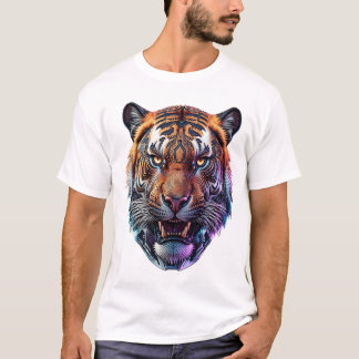 Cybernetic Bio-Mechanical Tiger Portrait T Shirt