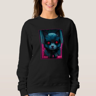 Cybernetic Cyborg Cyberpunk Cat   T Shirt