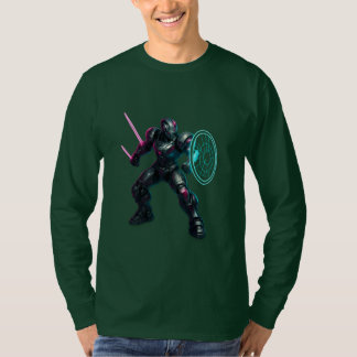Cybernetic Gladiator – Neon Blade Warrior T Shirt