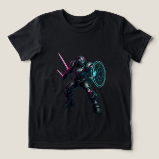 Cybernetic Gladiator – Neon Blade Warrior T Shirt