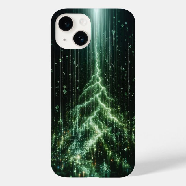 Cybernetic Lightning Bolt Phone Case - Glowing  (Baksida)