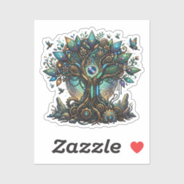 Cybernetic Tree of Life Cosmic Steampunk Klistermärken