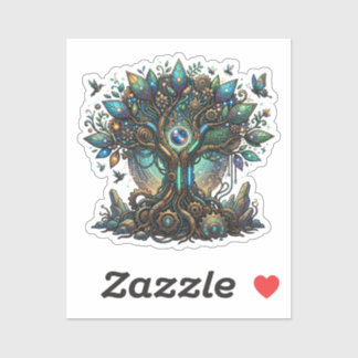 Cybernetic Tree of Life Cosmic Steampunk Klistermärken