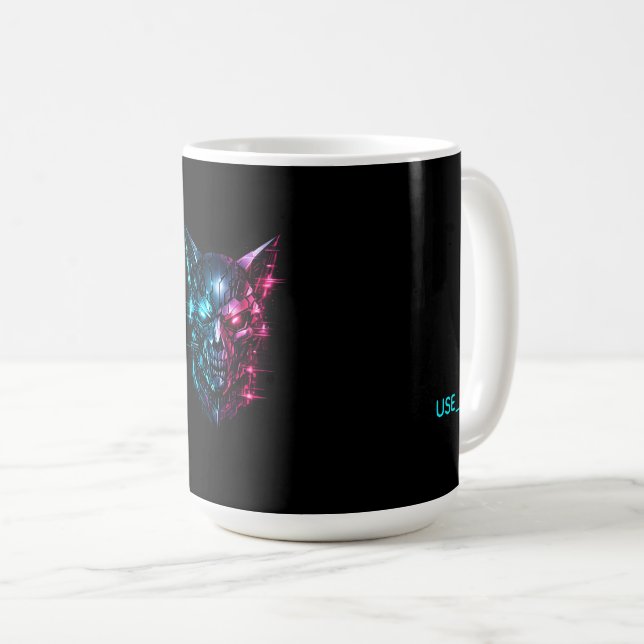 Cybernetisk felaktig dödskalle-spelmugg - SYSTEM_G Kaffemugg (Framsida höger)
