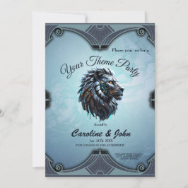 Cybernetisk Lejon Fusion of Power and Technology Inbjudningar