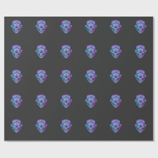 Cybernetisk neon skallig grafik t-shirt presentpapper