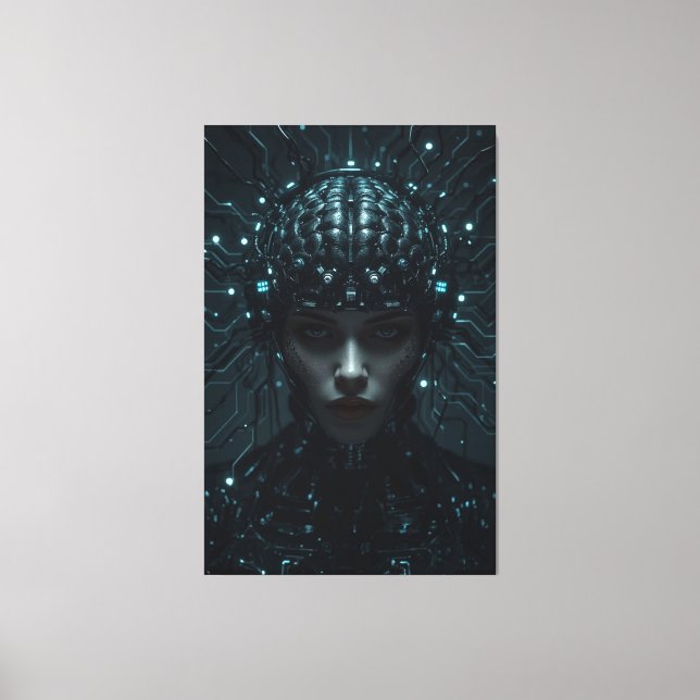 Cybernetisk Neural Entity Canvastryck (Framsida)
