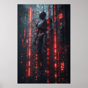 Cybernetisk sinnel: en Futuristiska Android Poster