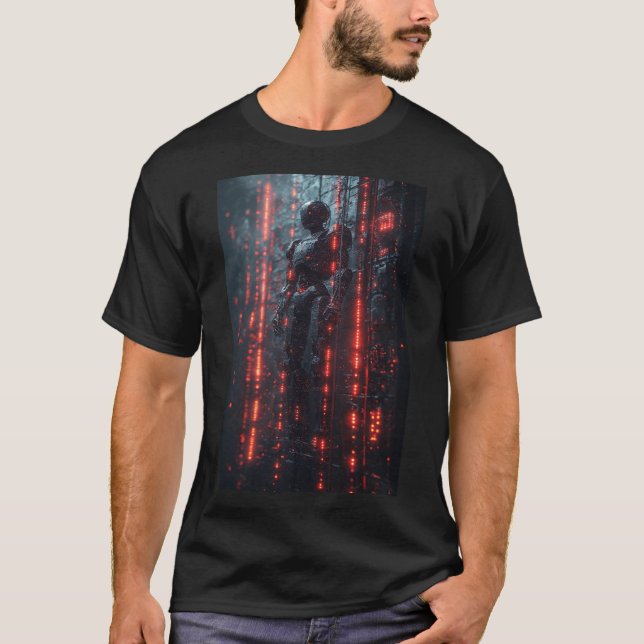 Cybernetisk sinnel: en Futuristiska Android T Shirt (Framsida)