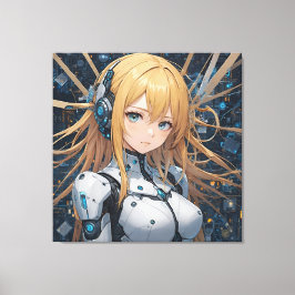 Cybernetisk väktare: Framtidens hjärta Canvastryck