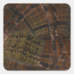 Cybernetix 3D-Abstrakt Digital Art Fyrkantigt Klistermärke