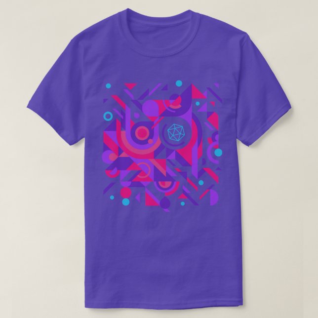 Cyberpunk Abstrakt D20 Dice Tabletop RPG T Shirt (Design framsida)
