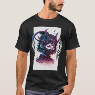 Cyberpunk Aesthetic Samurai Demons Mask Japanska G T Shirt