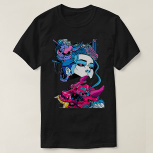Cyberpunk Aesthetic Samurai Demons Mask Japanska T Shirt