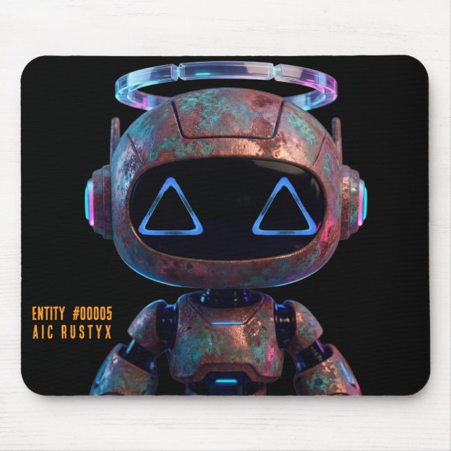 Cyberpunk AI Robot Musmatt #00005 | AIC Rustyx Musmatta (Framsidan)
