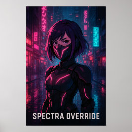 Cyberpunk Anime Girl - Futuristiska Neon City Poster