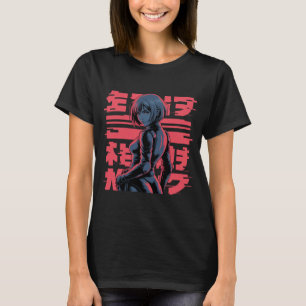 Cyberpunk Anime Glitch Art Android Tjej Cyberpunk T Shirt