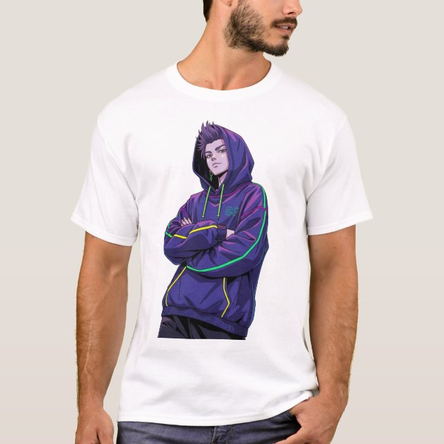 Cyberpunk Anime Streetwear Hoodie Character T Shirt (Framsida)