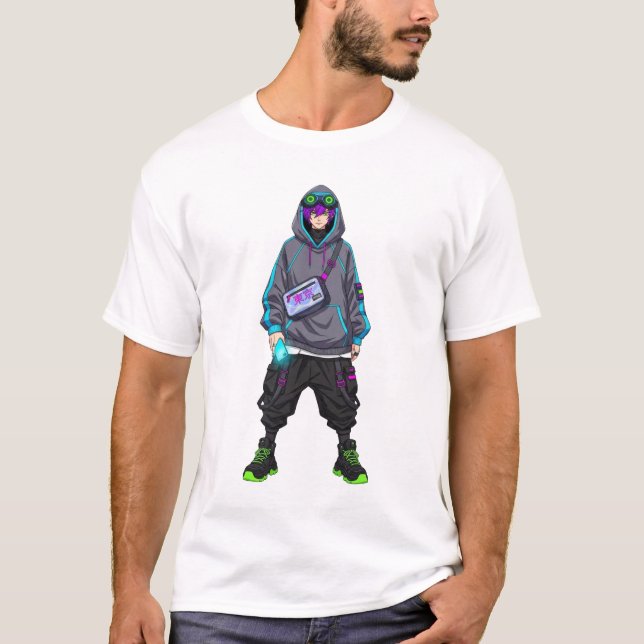 Cyberpunk Anime Streetwear Tokyo Drip T Shirt (Framsida)