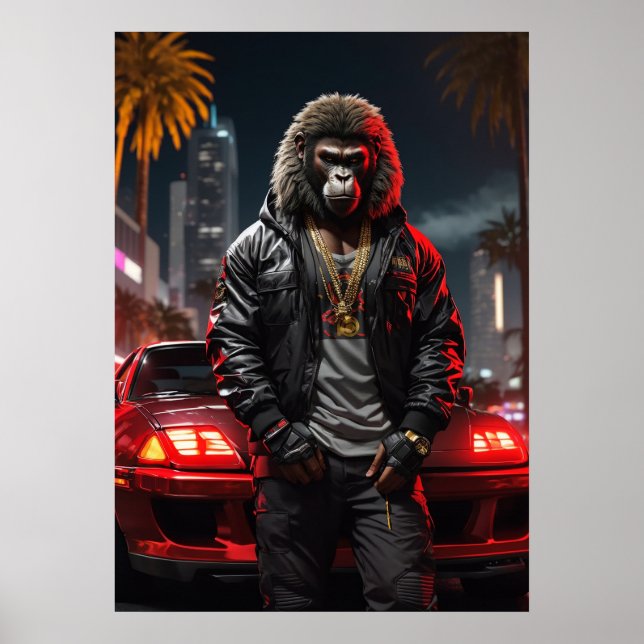 Cyberpunk Ape Poster (Framsidan)