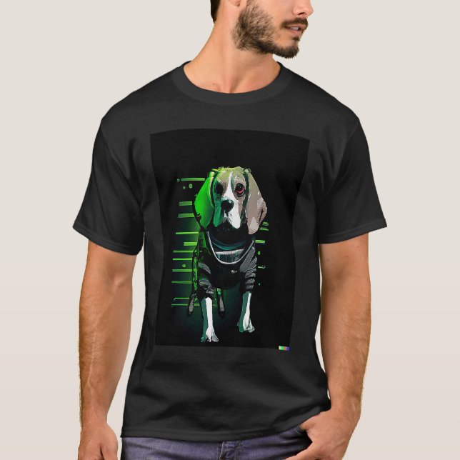 CyberPunk Beagle T Shirt (Framsida)