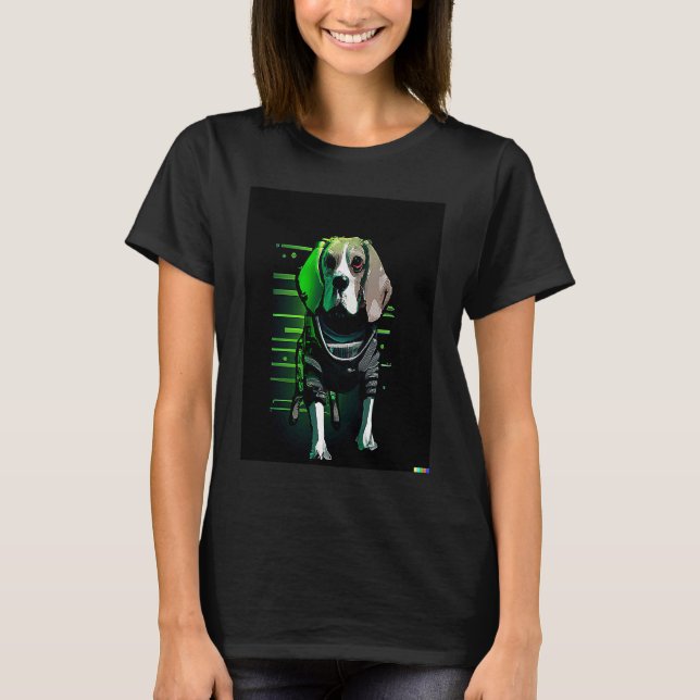 CyberPunk Beagle T Shirt (Framsida)