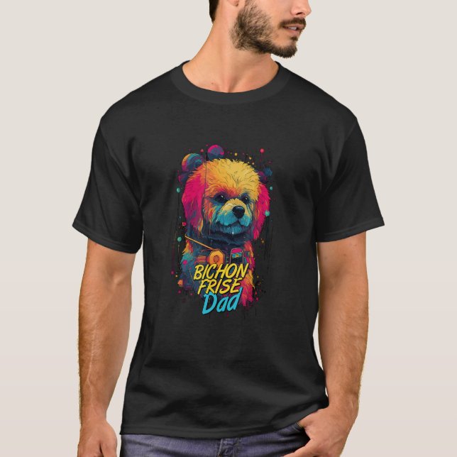 Cyberpunk Bichon Frise-Loving Dads Futuristic Bich T Shirt (Framsida)
