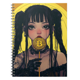 Cyberpunk Bitcoin Waifu Anime Spiral bärbar dator Anteckningsbok