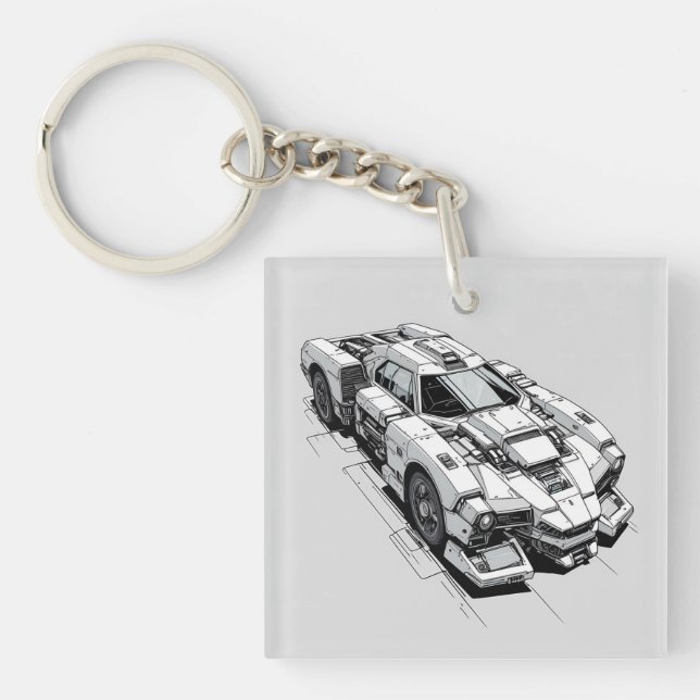 Cyberpunk Bläck Car Illustration (Framsidan)