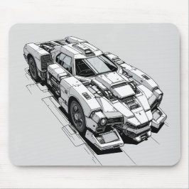 Cyberpunk Bläck Car Illustration Mouse Pad Musmatta